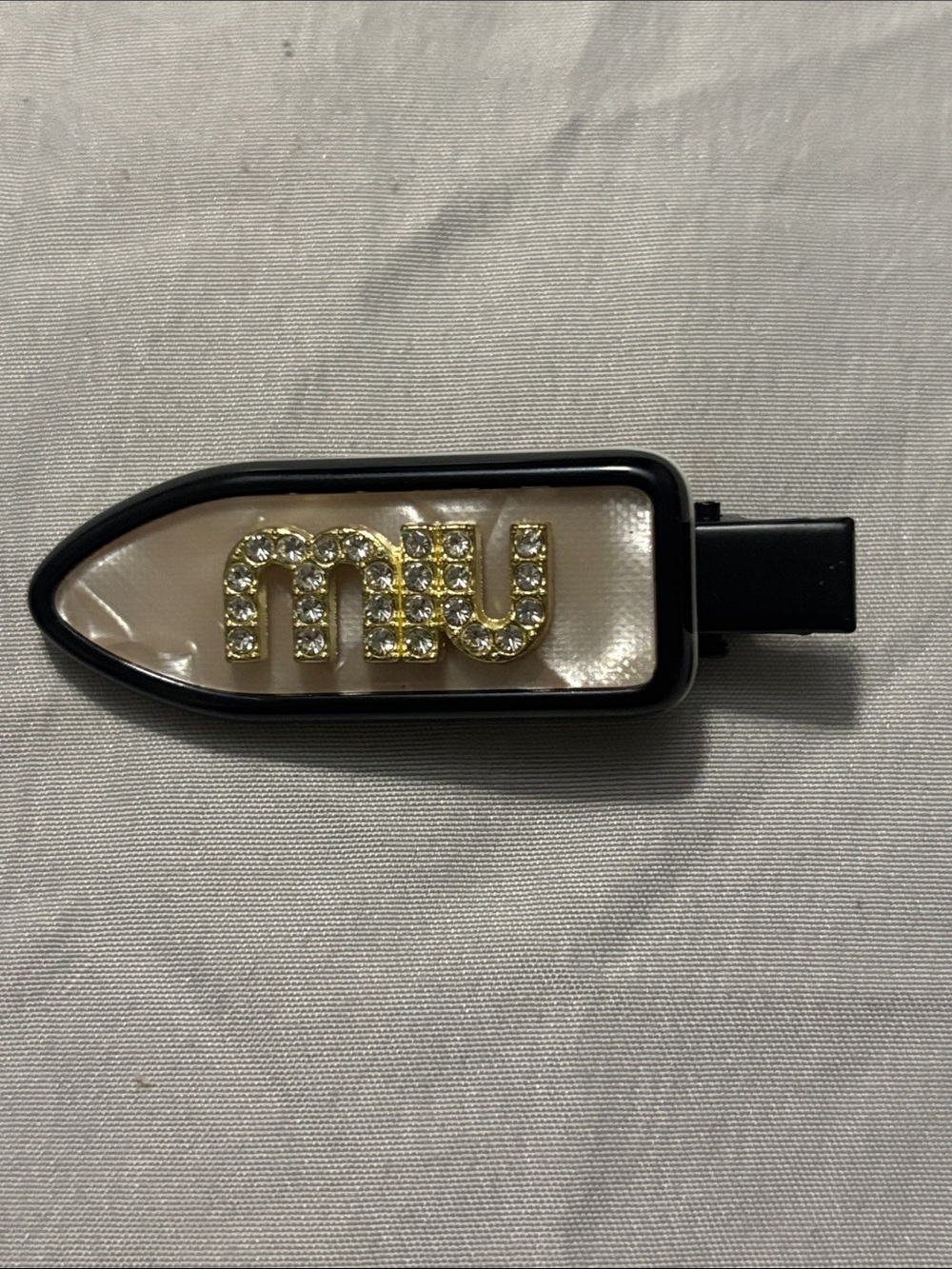 Miu Miu Black and Pearl Hair Clip
